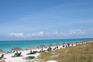 Soft sand extends for a dozen miles along Grace Bay on the T
