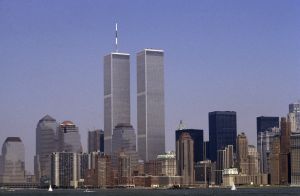 The lower Manhattan skyline featuring the World Trade Center, New York City, USA