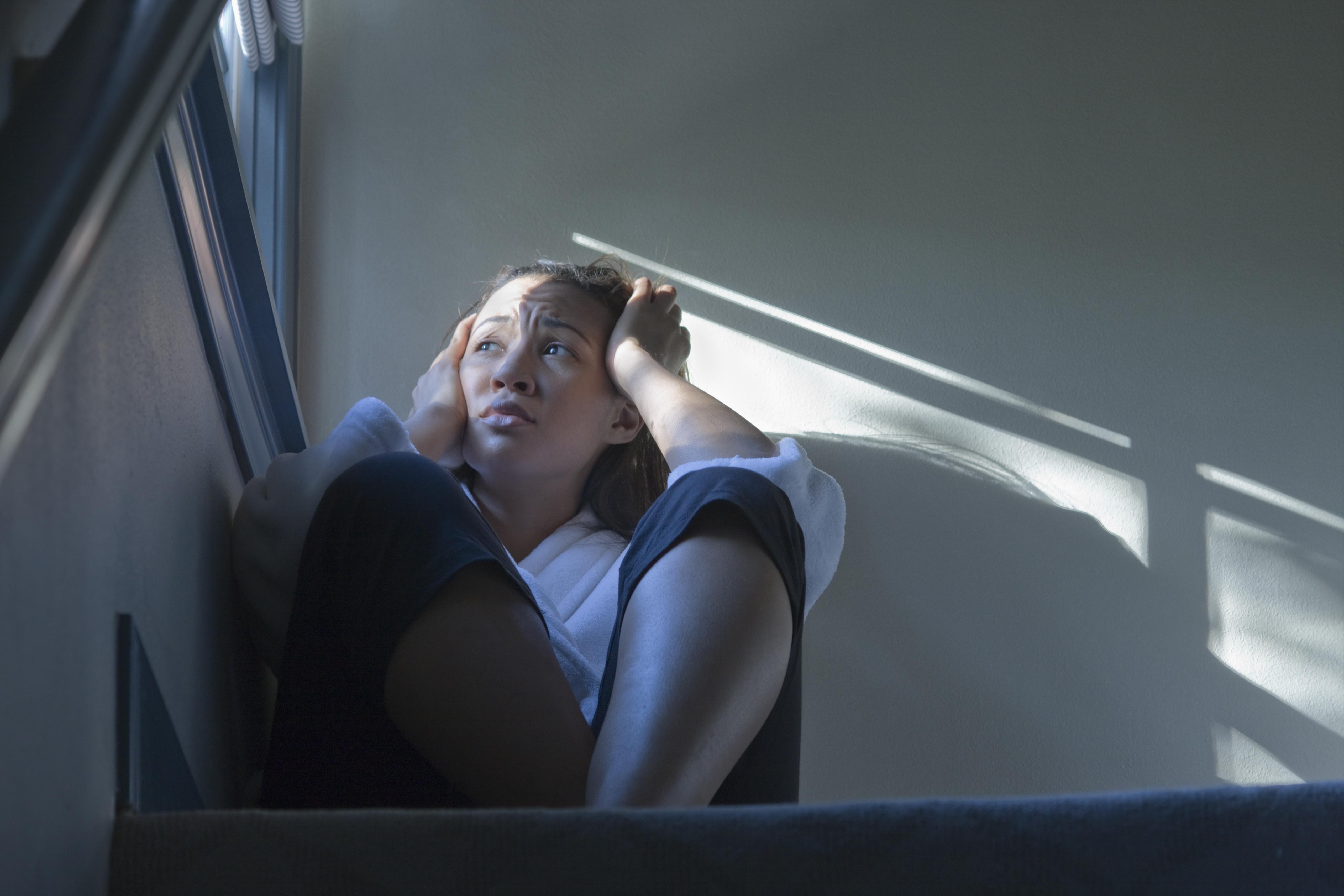 Sad African American woman