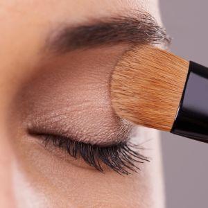 Adding a hint of color to her beautiful eyes