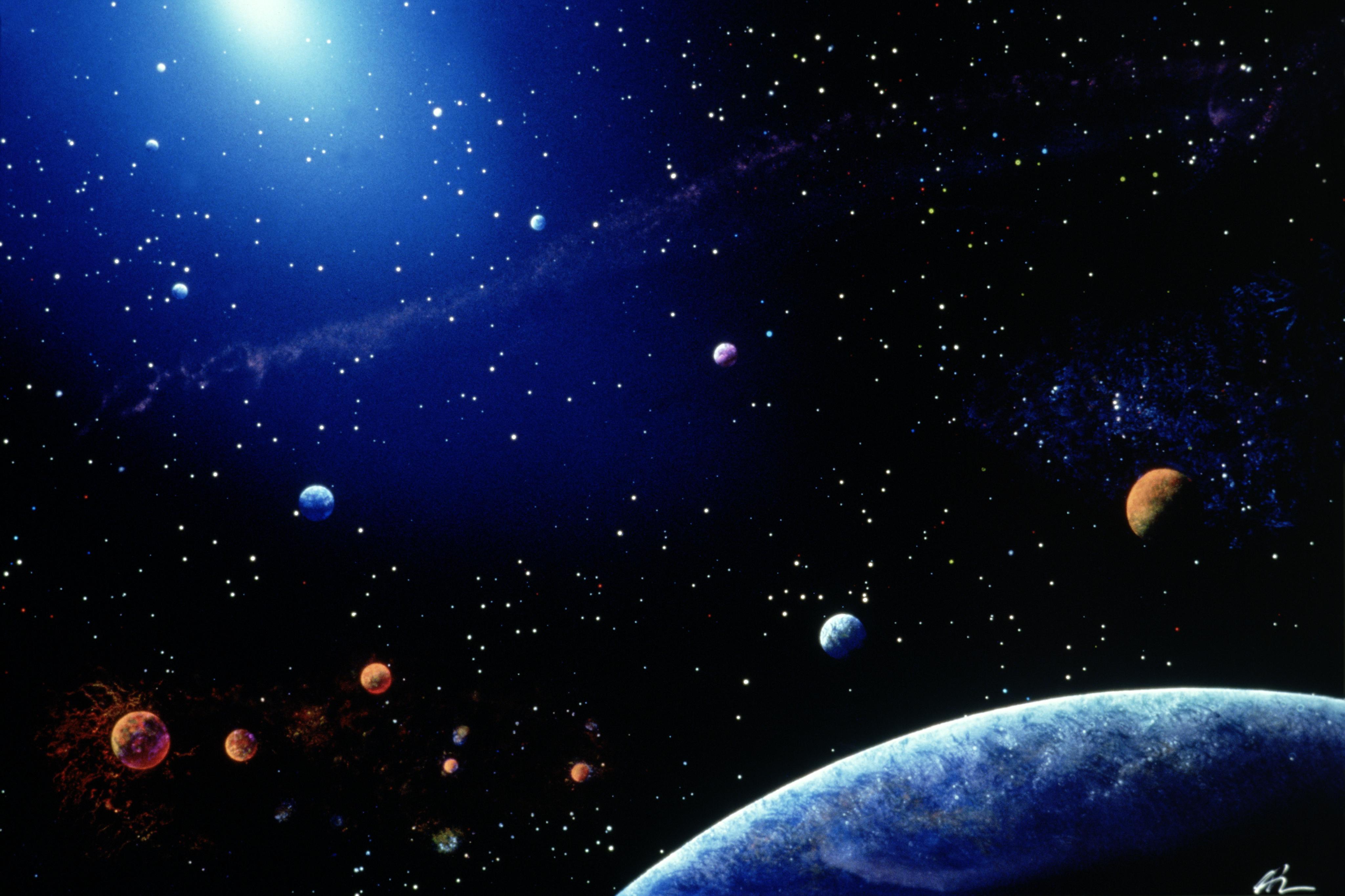 Earth and star field