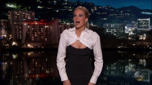 Jennifer Lawrence during an appearance on ABC's Jimmy Kimmel Live!'