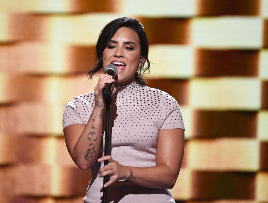 Demi Lovato sings at the 2016 Democratic National Convention