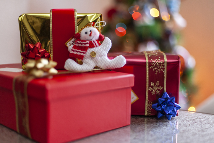 Gifts and wrapping paper for Christmas. Andalucia, Spain